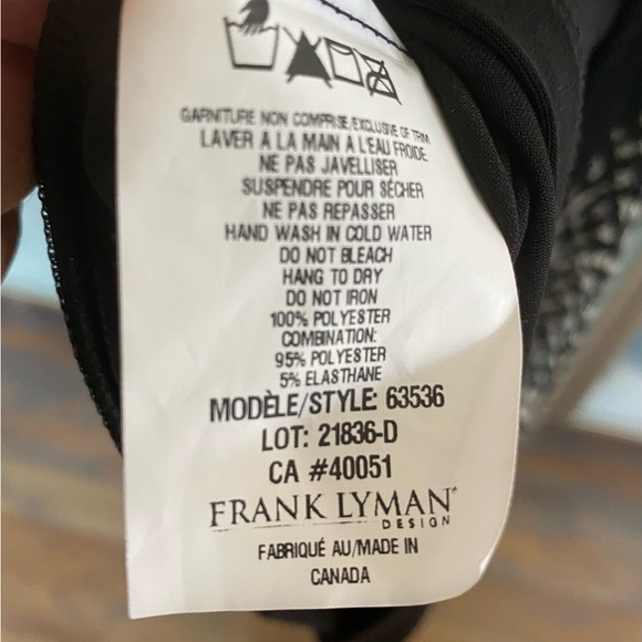 Frank Lyman Design, black and off-white high / low dress - Picture 5 of 6